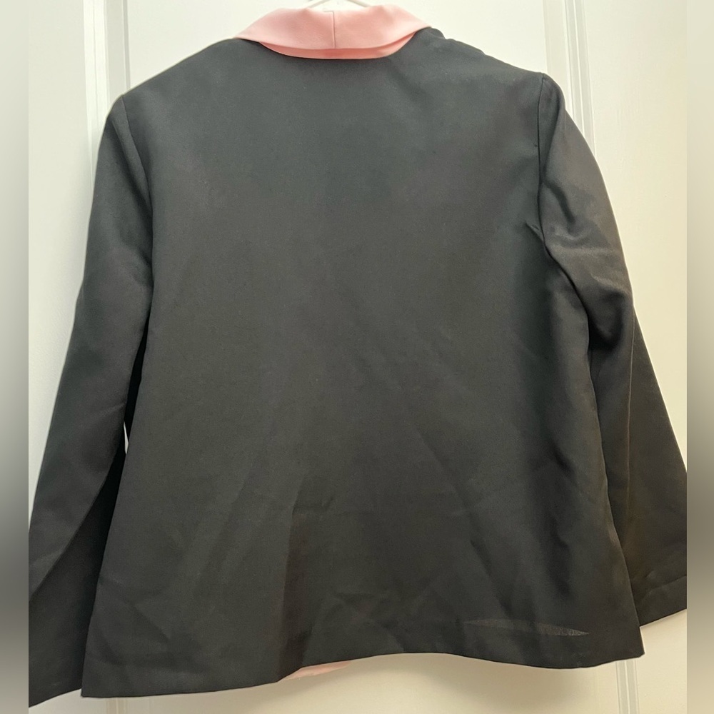 Anthony Richards 2 Piece Set -Black Jacket & Pin Blouse with floral embroidery - Picture 3 of 8